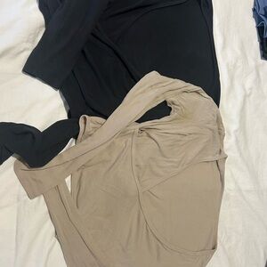 lululemon athletica Black and Tan Crop Top